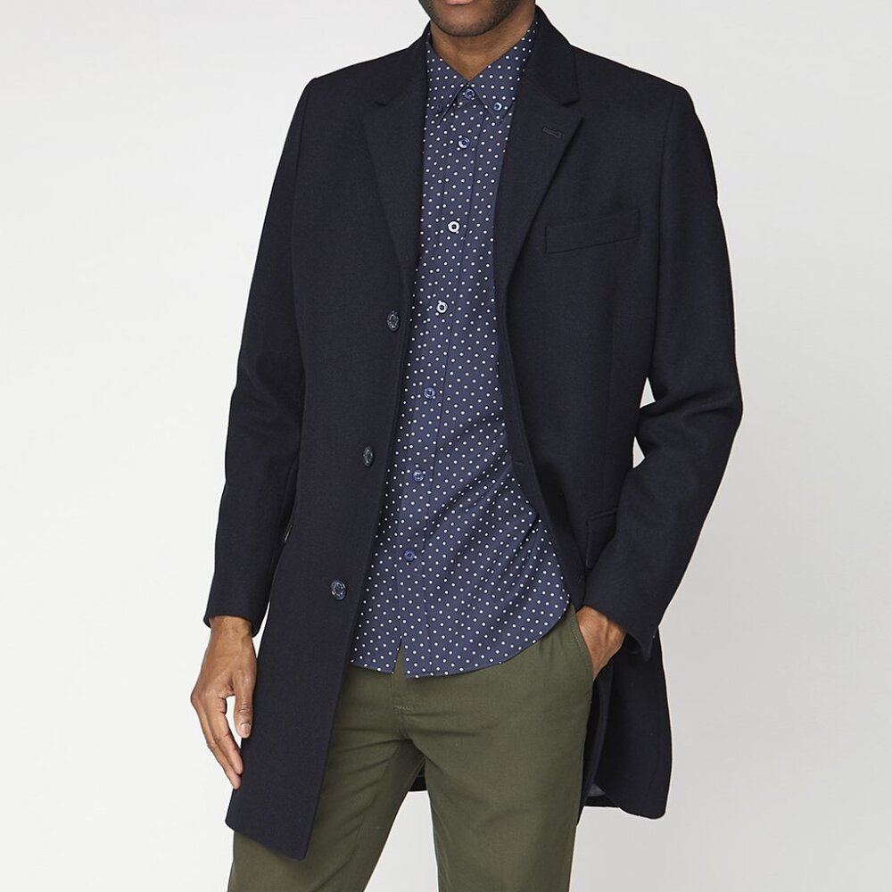 Ben Sherman Navy Overcoat NWOT